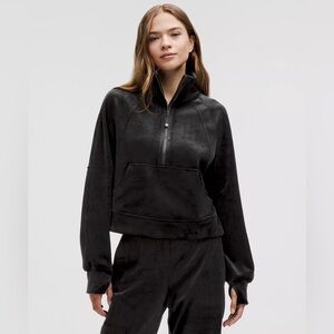 Scuba Oversized Funnel-Neck Half Zip Velvet‎ Size M/L